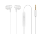 Button headphones with microphone HE22, white