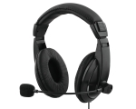 Headphones with microphone Deltaco Office HL-56, 2x3.5mm plugs, black