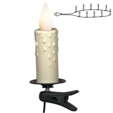 Spruce candles with clip, 20 LED, 4.5m, power supply