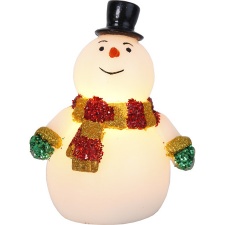 EOL Snowman with cape, wax, 2 warm-white LEDs IP20