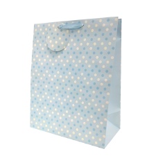 L gift bag Light blue small dot 6/72