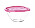Glass bowl with lid MAGIC 14 Fuchsia 550ml