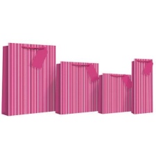 L gift bag Pink Stripe Holo