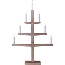 EOL Advent candlestick Tripp, wooden, brown, 49x76x10cm, 7 lights, 230V, E10, 230V, IP20