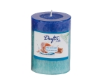 Scented stearin table candle 90x68mm 2-color Sea Breeze, blue EOL