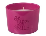 Scented candle in glass 6x8cm Be happy and smile (pink) / 3