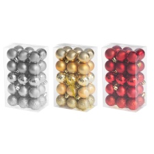 Christmas tree balls 30pcs 3cm gold / silver / p