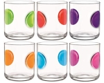 Glass Giove 31 cl with colored mummies, 6 colors / 24