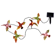 Tuledekett "Linnud" , 6 LED 1,75m, tulede vahe 35cm, päikesepaneeliga, IP44