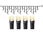 Icicle curtain chain System Decor 4m (x40cm), extendable, 140 LED, white, black cable, IP44