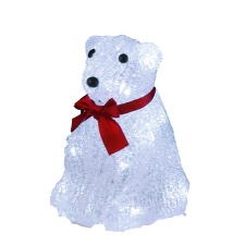 Sitting bear, 11x16cm, 16 LEDs, timer, battery powered (3xAA, not included), IP20