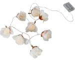 Light chain with large roses 8 LED, 1.75m, light spacing 25cm, timer, battery powered, IP20