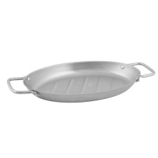 EOL Roasting pan for grill with two handles, oval, stainless, 40*21cm