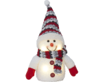 Snowman with red hat, 4 LEDs, battery powered, IP20