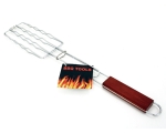 Grill for sausages / 30, chromed metal, wooden handle