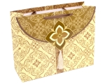 L wide gift bag Ridikül brown-yellow / 12