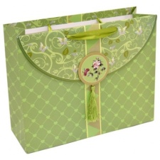 L wide gift bag Ridikül green / 12