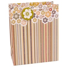L gift bag Striped brown-orange / 12