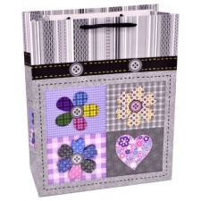 L gift bag Patchwork grey/12