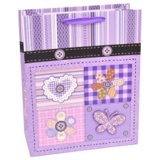 L gift bag Patchwork purple/12