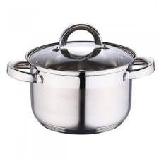 Кастрюля 6,3л 24x14,5см Александр, нержавеющая, со стеклянной крышкой, индукционная