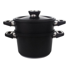 Pot 24cm + lid + evaporator, cast aluminum, thickness 9-10mm