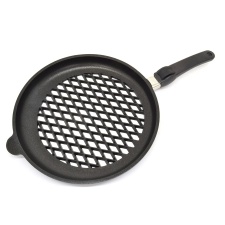 BBQ Pan 32 x 4cm, removable handle, cast aluminum, thickness 9-10mm, non-stick Lotan cover, oven-proof handle (up to 240 * C)