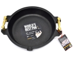 Pan Paella 28 x 5cm, cast aluminum, thickness 9-10mm, with golden handles, non-stick Lotan cover