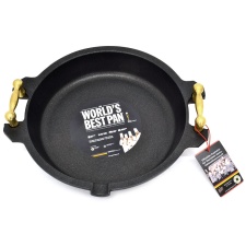 Pan Paella 28 x 5cm, cast aluminum, thickness 9-10mm, with golden handles, non-stick Lotan cover