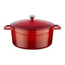 LAVA Folk Cast iron brooding pot, enamelled, red 4.49L, Ø24cm