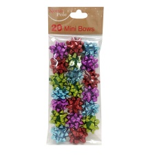 Mini rosette with sticker 20pcs, green, blue, red, purple 12/72