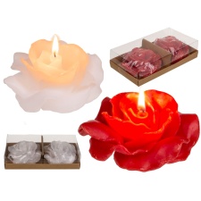 Floating scented candle, rose flower 2 pcs in a box