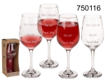Wine glass &quot;Good day, Bad day, Don&#39;t even ask&quot; 420ml ca.22,5cm gift box