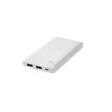 EOL Power bank Deltaco 10000mAh, 2xUSB-A, LED, white EOL