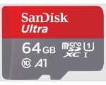 SanDisk SD Micro Ultra 64GB+SD адаптер 120MB/s, UHS 1, Class 10, A1