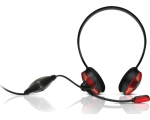 Sweex headphones with microphone, red EOL