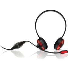 Sweex headphones with microphone, red EOL