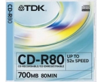 TDK CD-R 52x 80 мин / 700 МБ тонкий