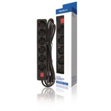 Extension cord 6 sockets, 3m, black EOL