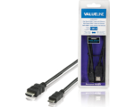 Video cable HDMI A connector - HDMI mini connector, 1m EOL