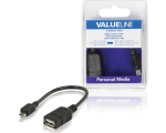 Valueline VLMB60515B02 USB Micro B socket - USB A socket adapter, OTG, 0.2m