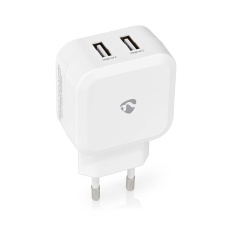 Room charger, 2xUSB, 4.8A, white