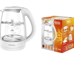 Kettle with glass jug 1.7L, 2200W, white