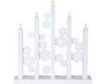 Advent candlestick white &quot;Falling snow&quot;, 46x48x8cm, 5 LED, 230V, IP20