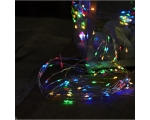 Light chain Dewdrops, 125 colored LEDs, length 5m, power supply, for indoor use, IP20