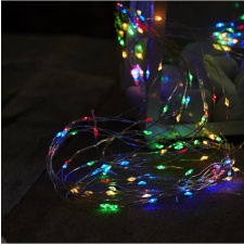 EOL Light chain Dewdrops, 125 LED colored, length 5m, power supply, for indoor use, IP20