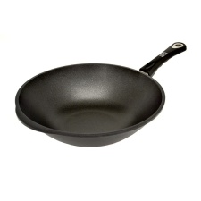 Wok pan 36x11cm, cast aluminum, induction, thickness 9-10mm, non-stick Lotan coating, oven-proof handle (240*C)