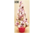 Jõulu deco Flashy, püramiidi kujuline, kõrgus 80 cm, 50 LED tulega valge/roosa /1