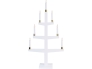 Küünlajalg Tall, 61x110x15cm, 9 LED-tuld, puidust, valge, E10, 230V, IP20