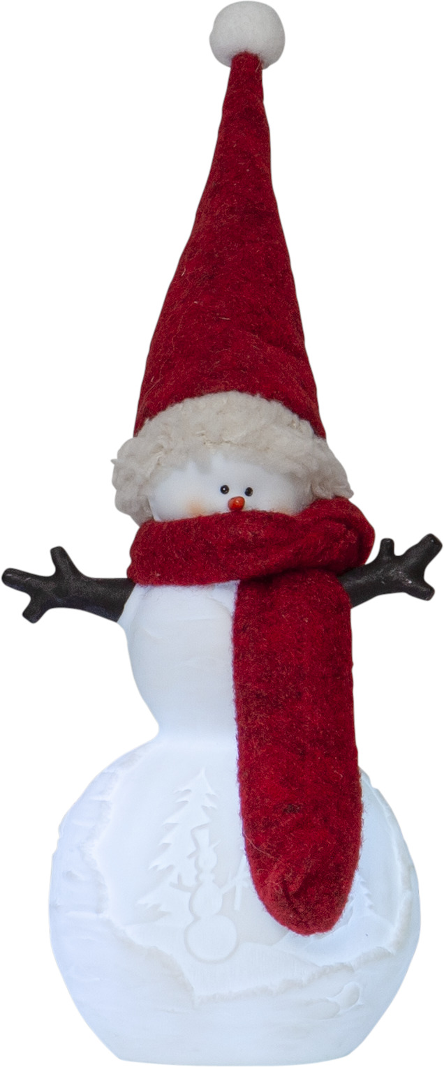 Snowman red 22cm, 1LED color, battery powered